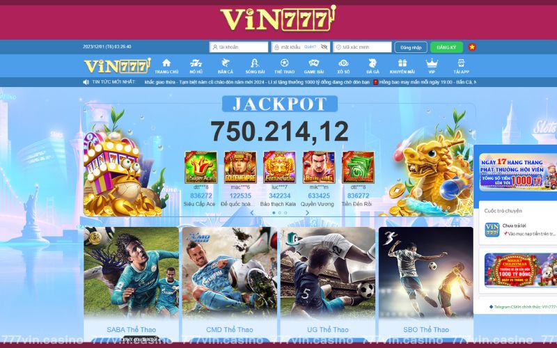 Thể Thao VIN777 – Tận Hưởng Trải Nghiệm Cá Cược Kiếm Tiền Tỷ