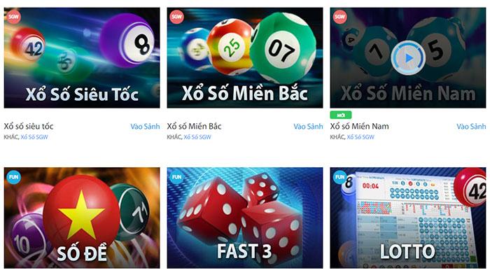 Giao diện đơn giản, dễ chơi tại sảnh Xổ Số SGW của nhà cái Fun88