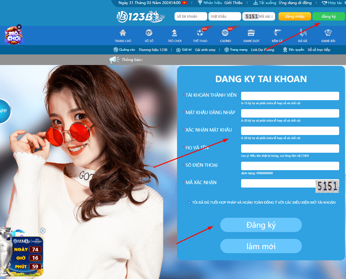 Hướng dẫn đăng ký và tài khoản 123B com đăng nhập