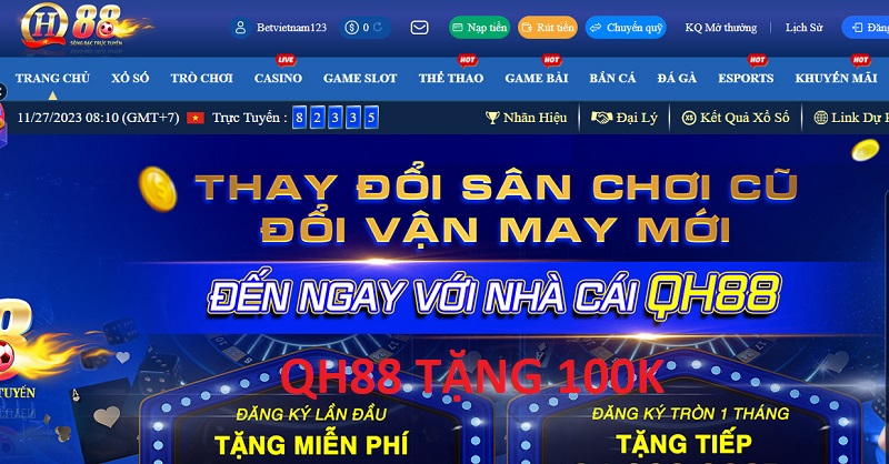 Chia sẻ các bước để được QH88 tặng 100k