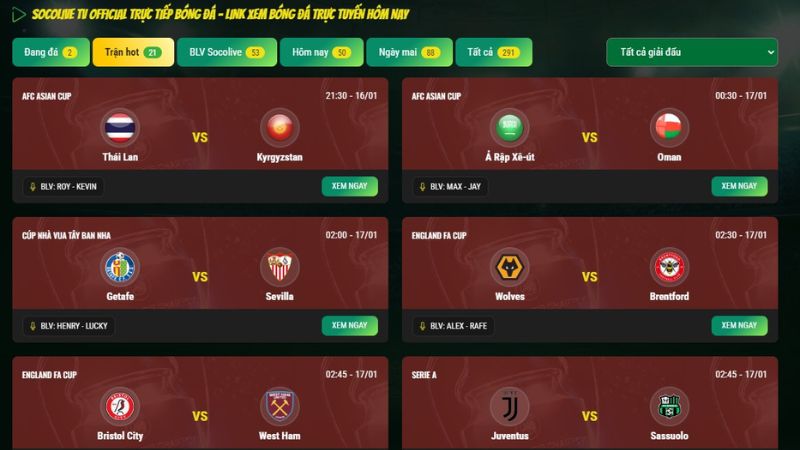 Thông tin về kênh bóng đá Socolive